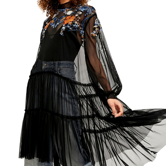 NEW🦋🌺 Free People Floral Embroidered Maxi Top Dress, Small - Picture 7 of 16